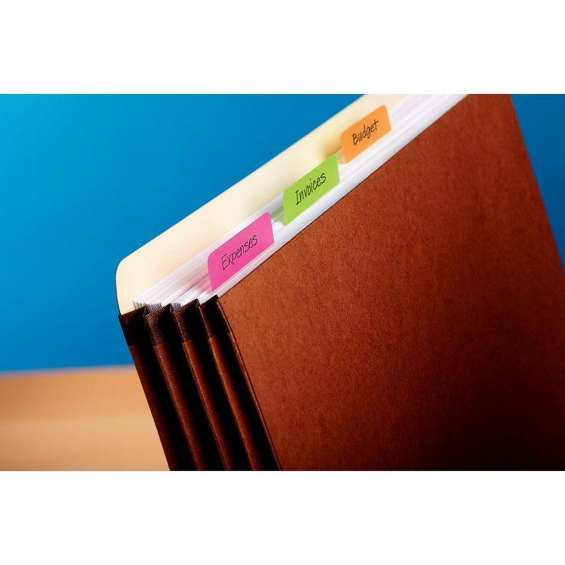 Post-it File Tabs 2 x 1 1/2 Solid Flat Assorted Bright 24/Pack 686PLOY