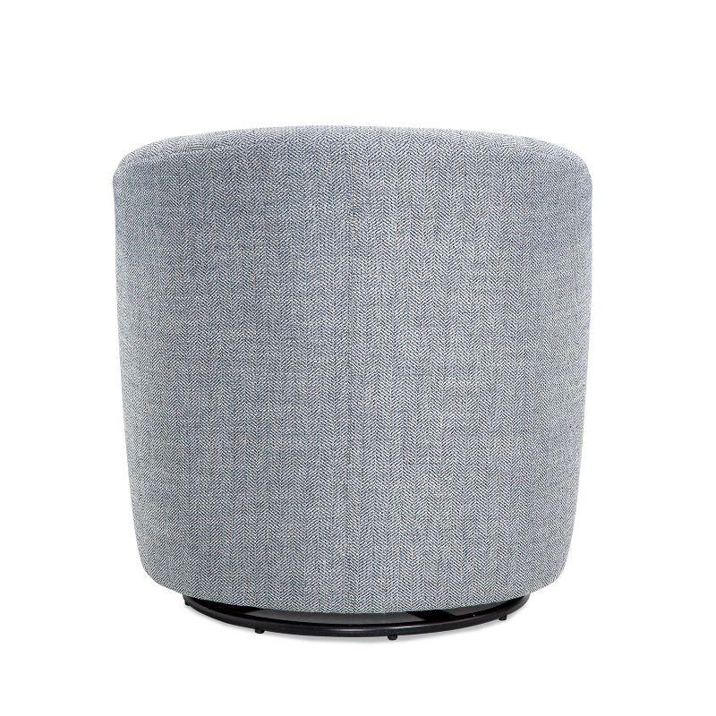 Comfort Pointe Lynton Swivel Accent Chair Indigo/Off White: Upholstered, No Assembly, Wood Legs