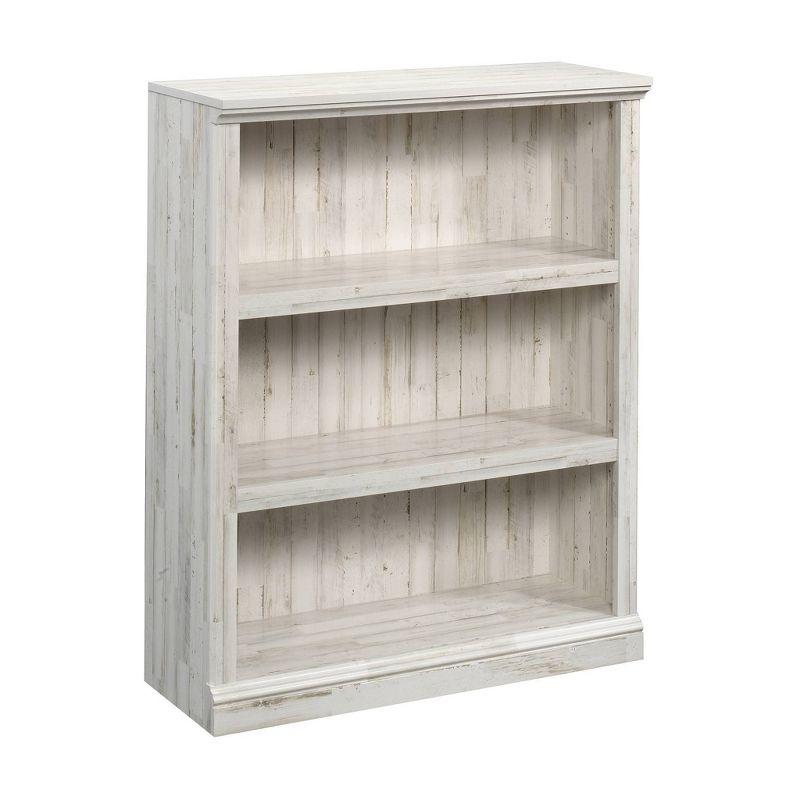 44" 3 Shelf Bookcase White - Sauder: Farmhouse Style, Smooth Laminate Finish, MDF Construction
