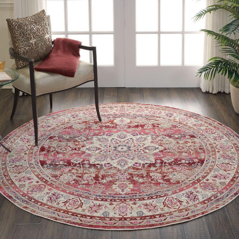 Nourison Vintage Kashan VKA01 Burgundy/Ivory/Blue Indoor Area Rug - 6' x ROUND