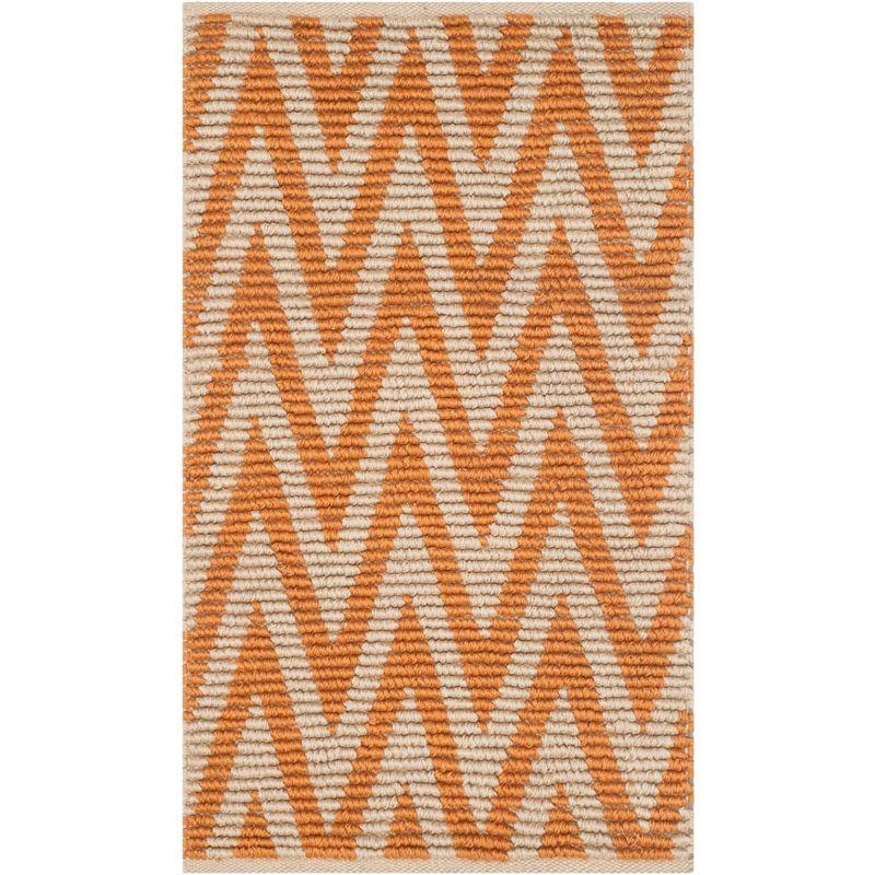 Cape Cod CAP863 Hand Woven Accent Rug - Natural/Orange - 2'3"x3'9" - Safavieh.