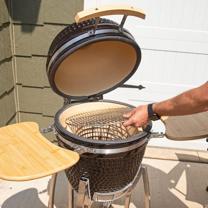 Mullite Kamado Grill with Wheels and Side Tables