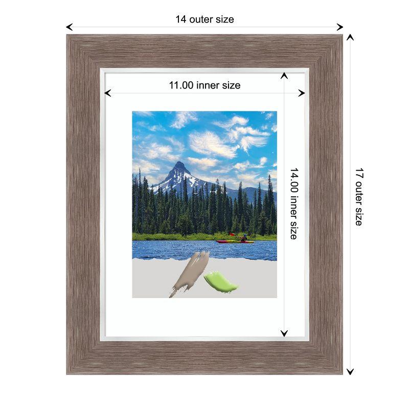 14" x 17" White and Mocha Plastic Picture Frame