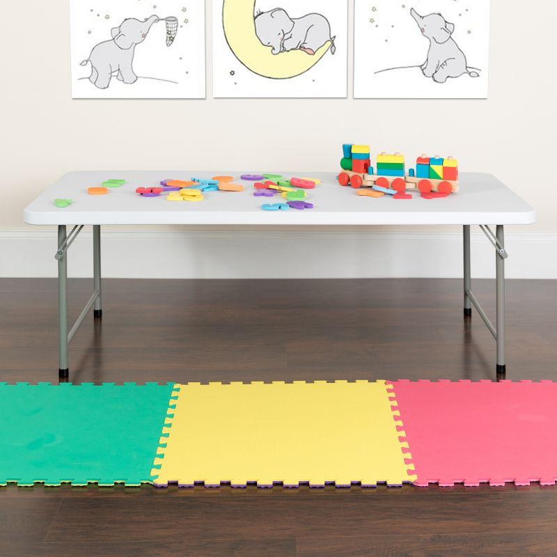 Parker 4.93-Foot Kid's Plastic Folding Activity Table - Play Table