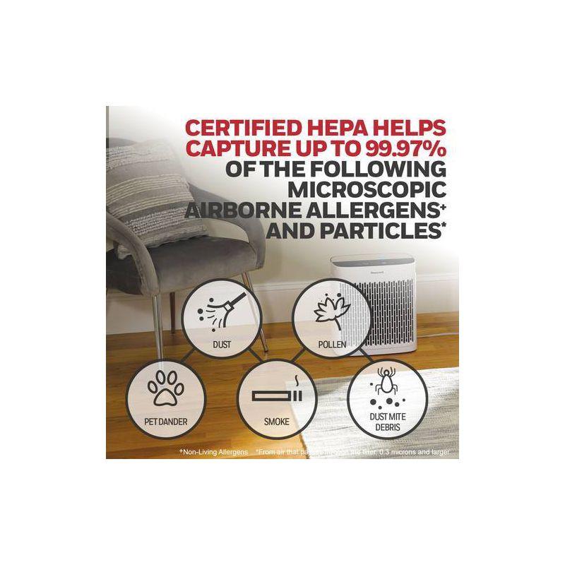 Honeywell Insight 190' Medium-Large Rooms HEPA HPA5100WV1 Air Purifier White: Quiet Fan, Carbon Filter, Energy Star Certified