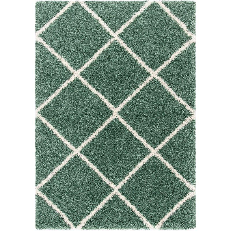 Hudson Shag SGH281 Power Loomed Indoor Area Rug - Green/Ivory - 8'x10' - Safavieh