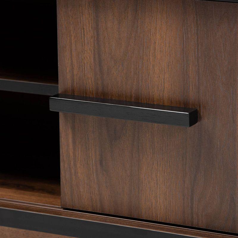 Margo Two-Tone Finished Wood Wine Storage Cabinet Walnut/Black - Baxton Studio