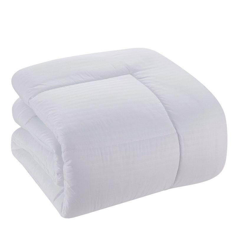 Sweet Home Collection Dobby Stripe Embossed Bed In a Bag Comforter Set