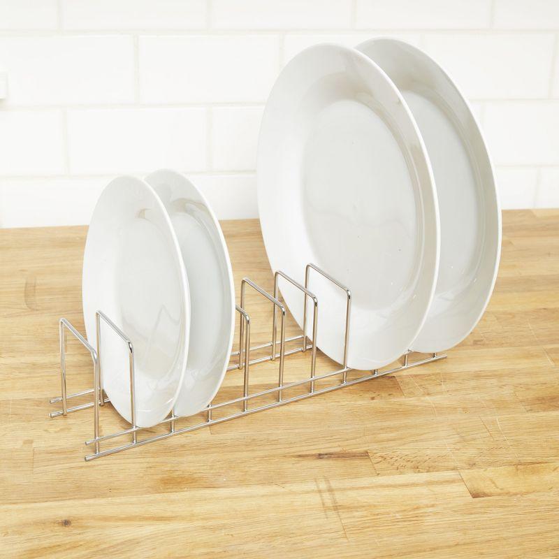 Chrome Metal Plate and Dish Drying Rack Organizer