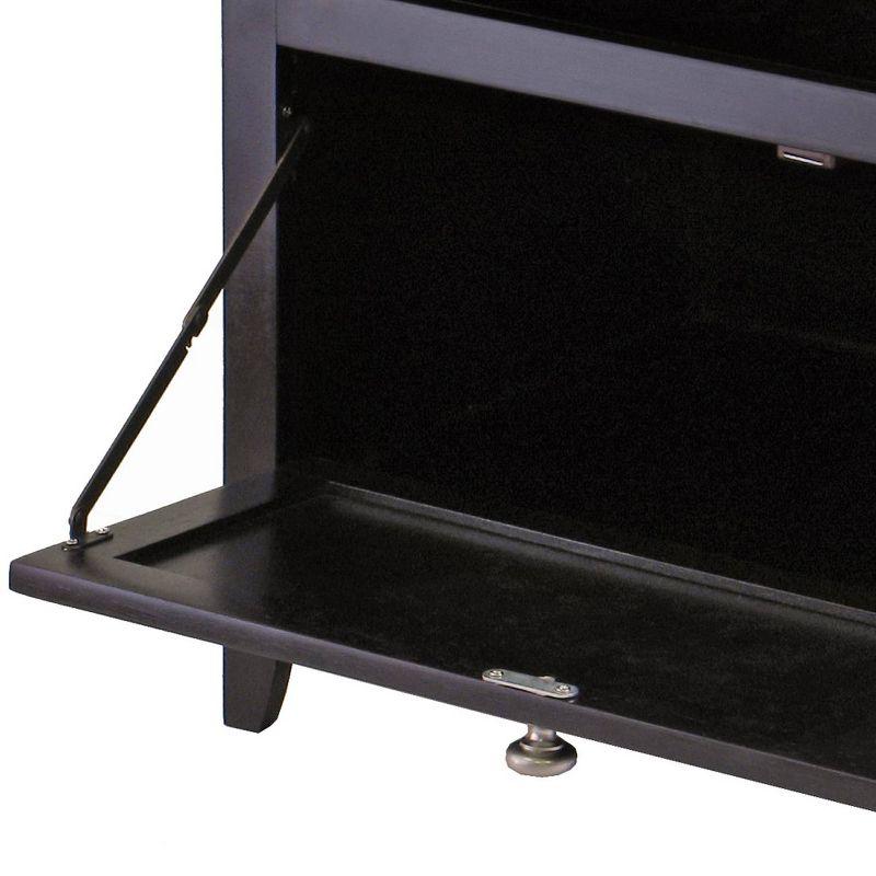 Zara TV Stand for TVs up to 32" Espresso 25" - Winsome: Media Console with Pull-Down Storage Door