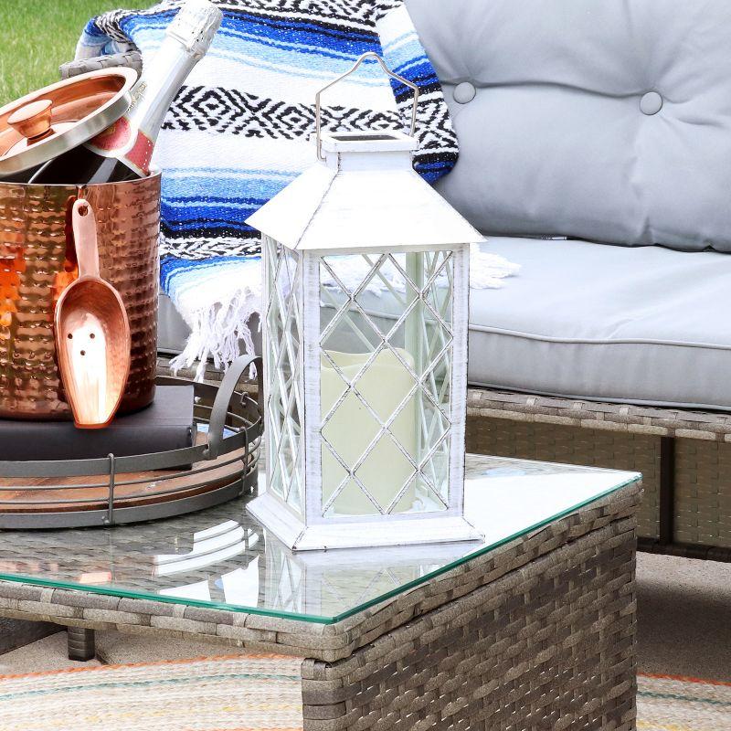 Sunnydaze Outdoor Concord Hanging Tabletop Solar LED Rustic Farmhouse Decorative Candle Lantern - 11"