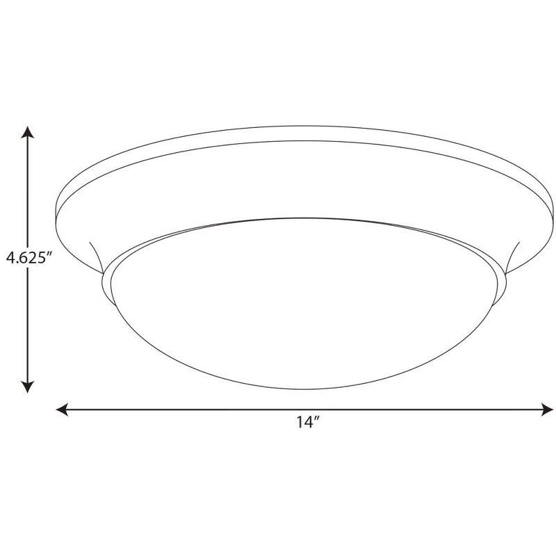 14-Inch Brushed Nickel and Etched Glass Flush Mount Light