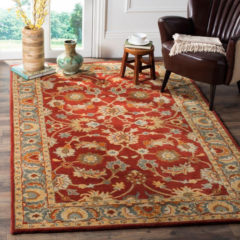 Heritage HG403 Handmade Area Rug - 5'x8' - Red/Blue - Safavieh