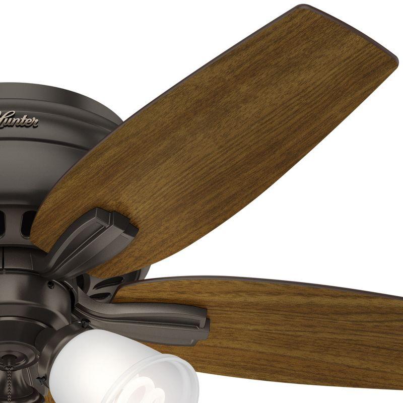 Hunter Fan Newsome 42" 5 - Blade Traditional Indoor Flush Mount Ceiling Fan with Lights and Pull Chains