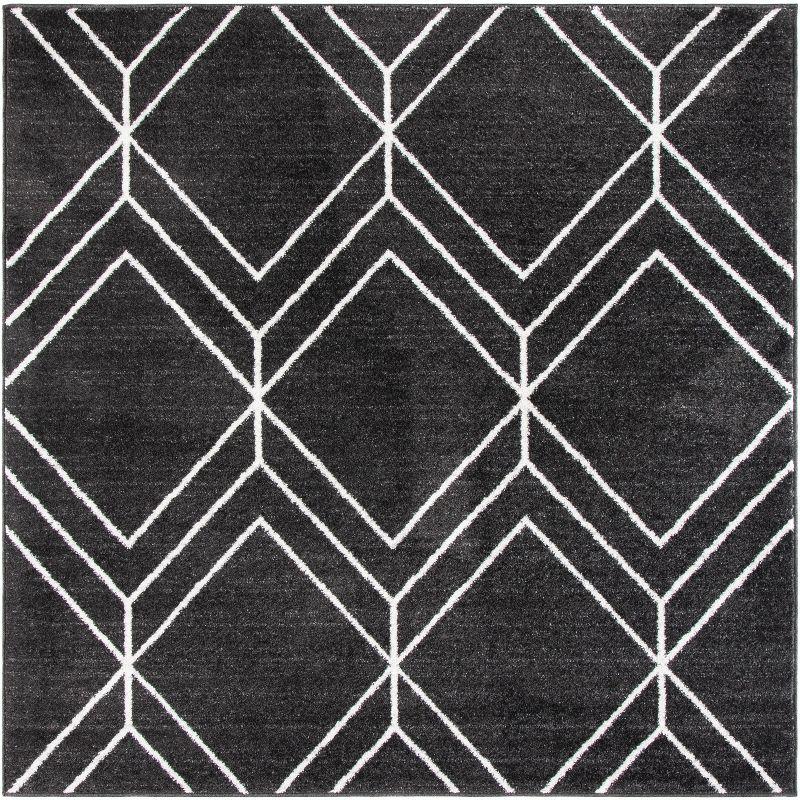 Adirondack ADR241 Non-Shedding Power Loomed Indoor Area Rug - Brown/Ivory - 6'x6' - Safavieh