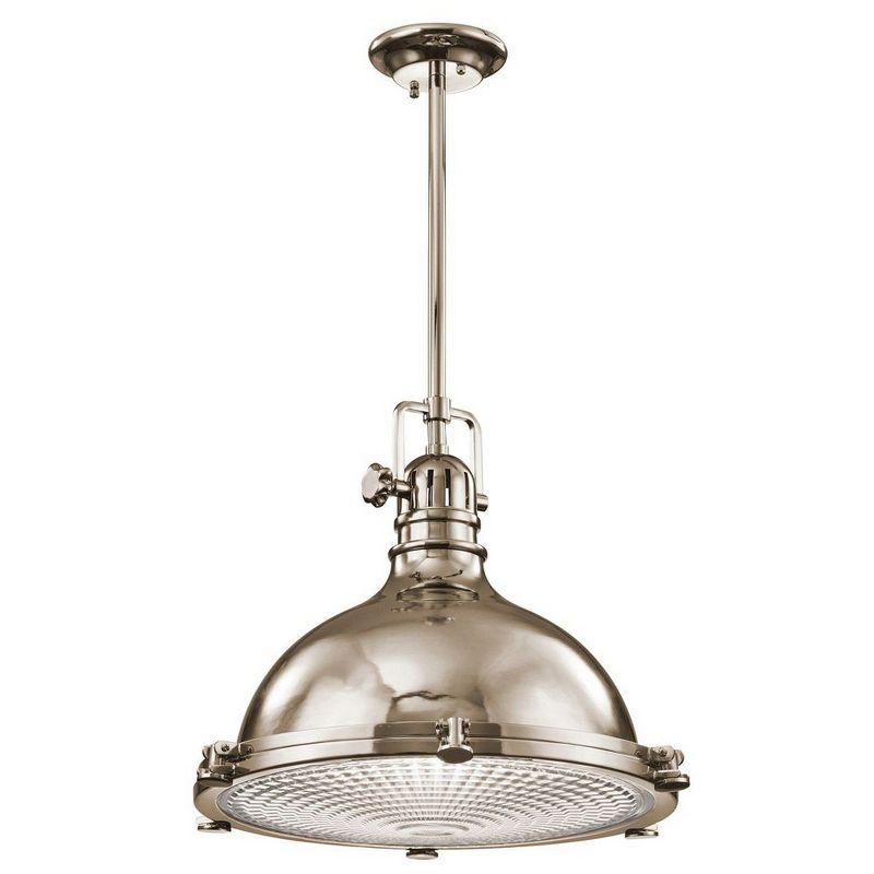 Hatteras Bay 16" 1 Light Pendant with Clear Fresnel Lens in Olde Bronze