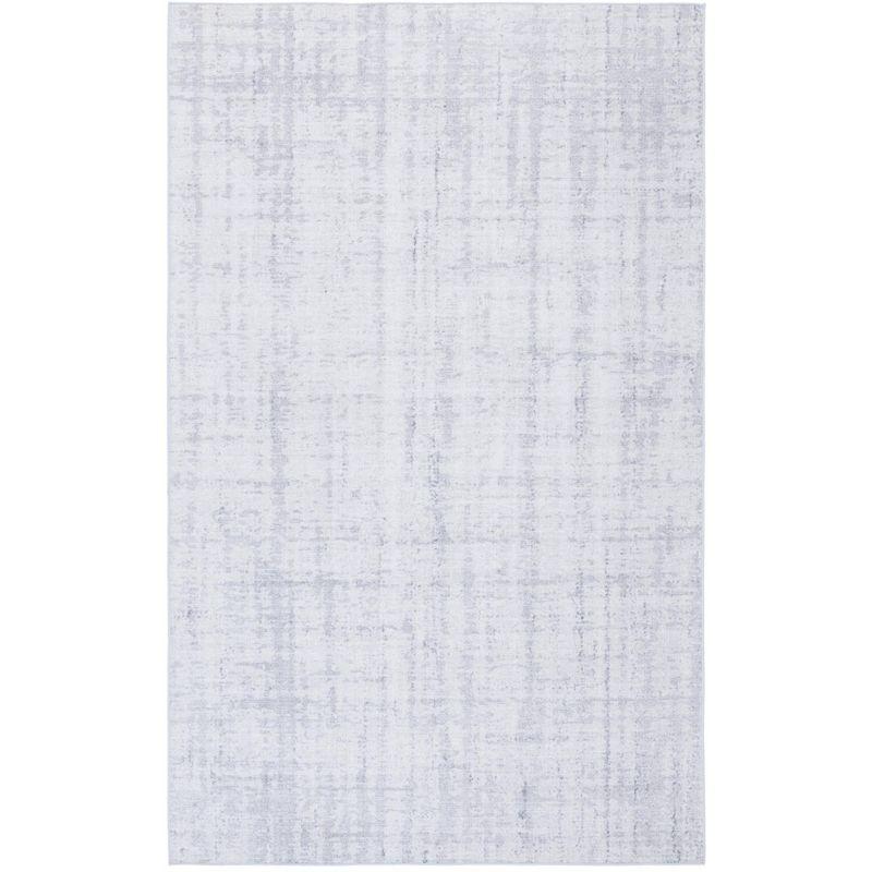 Light Grey Polyester Machine Washable Area Rug 3' x 5'