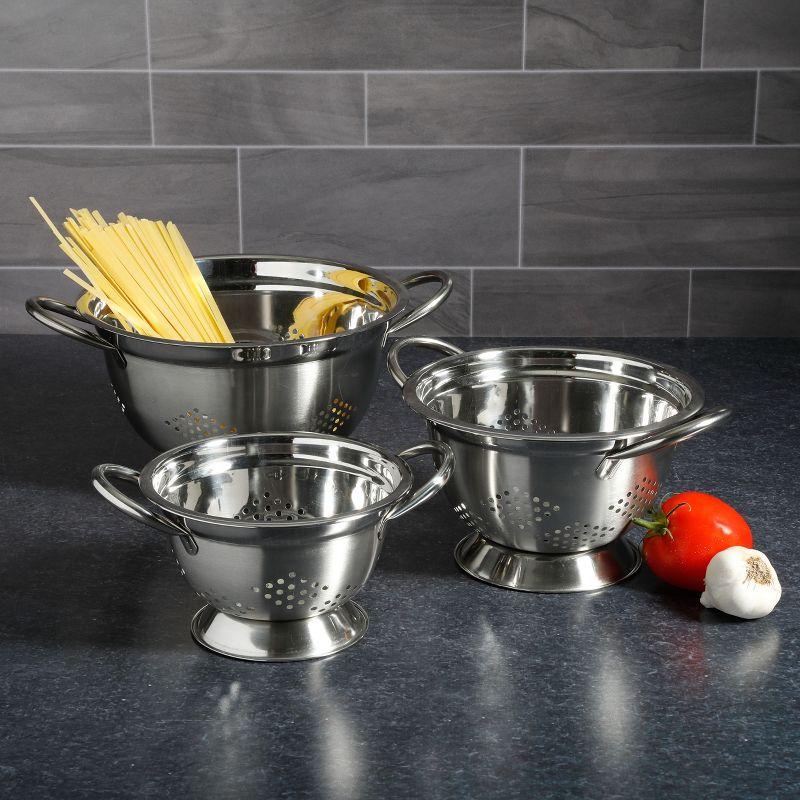 Oster 3 Piece Stainless Steel Colander Set with Pedestal Base