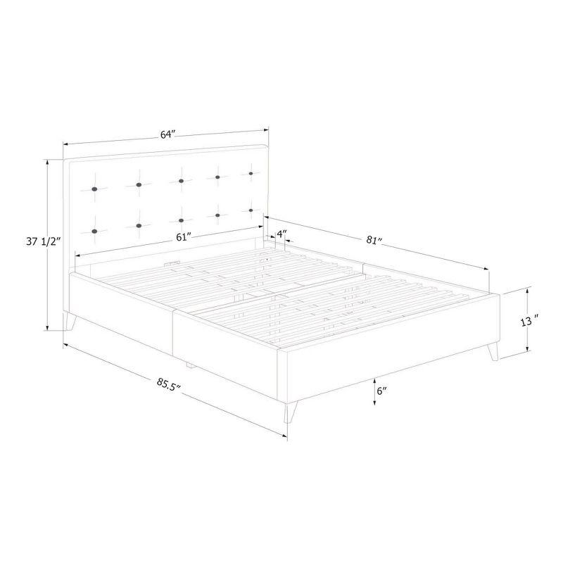 Queen Sazena Upholstered Complete Bed Charcoal Gray - South Shore