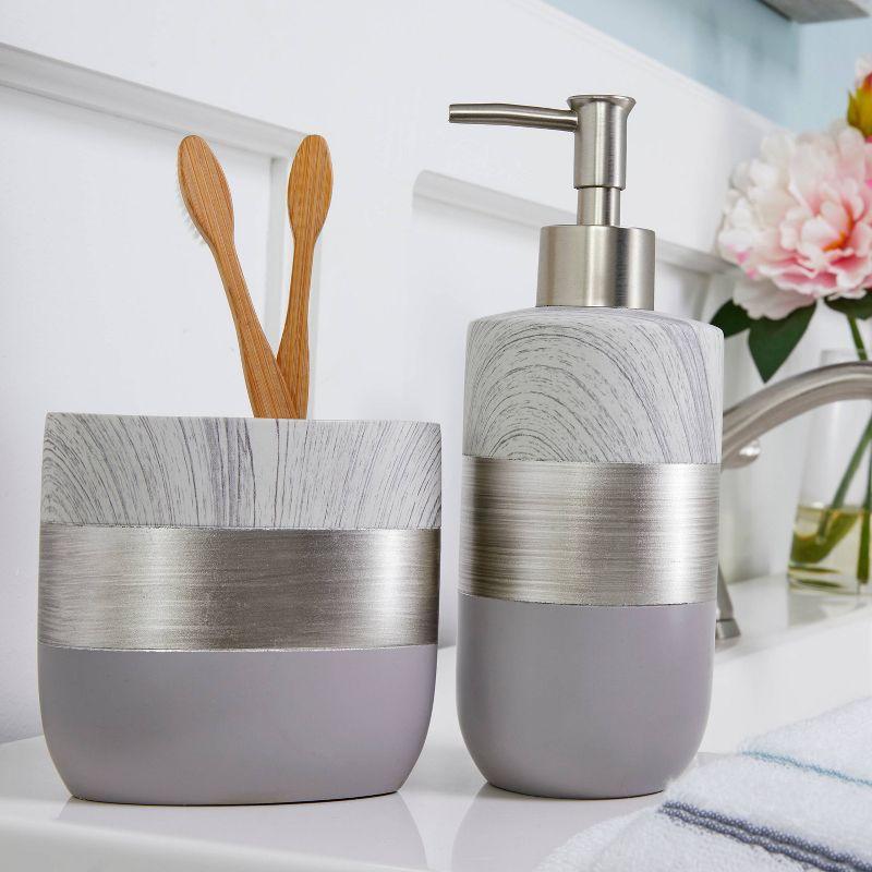 Liselotte Toothbrush Holder Silver/Gray - SKL Home: Elegant Natural Stone & Resin Design for Bathroom