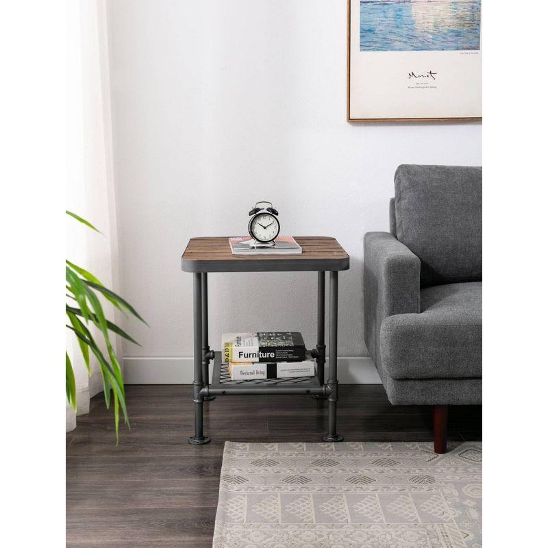 Newport End Table Gray/Natural - Boraam