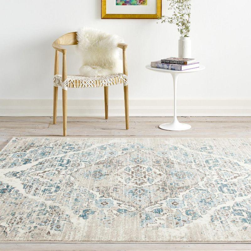 Luxe Weavers Victoria Collection Cream 2x3 Floral Area Rug
