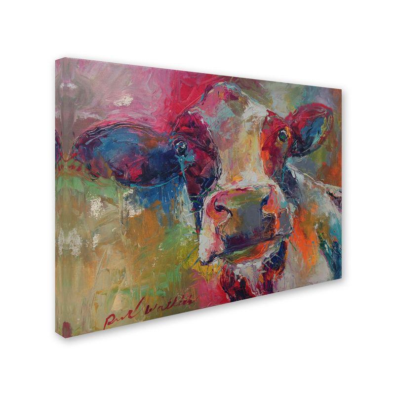 Colorful Cow Impressionistic Canvas Art for Kids Nursery