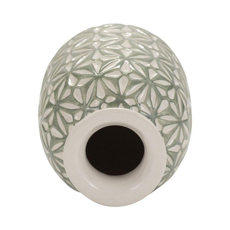 Sagebrook Home Decorative Daisy Ceramic Vase Contemporary Flower Vase for Home Office Decorative Accent