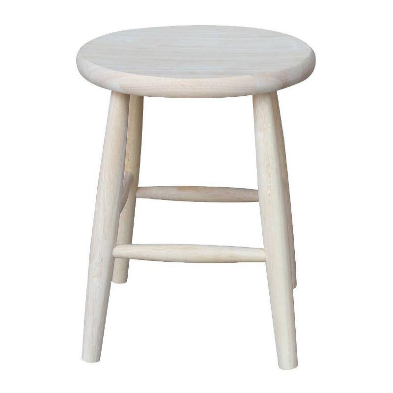 Scooped Seat Counter Height Barstool Brown - International Concepts: Solid Parawood, Kitchen, Unfinished