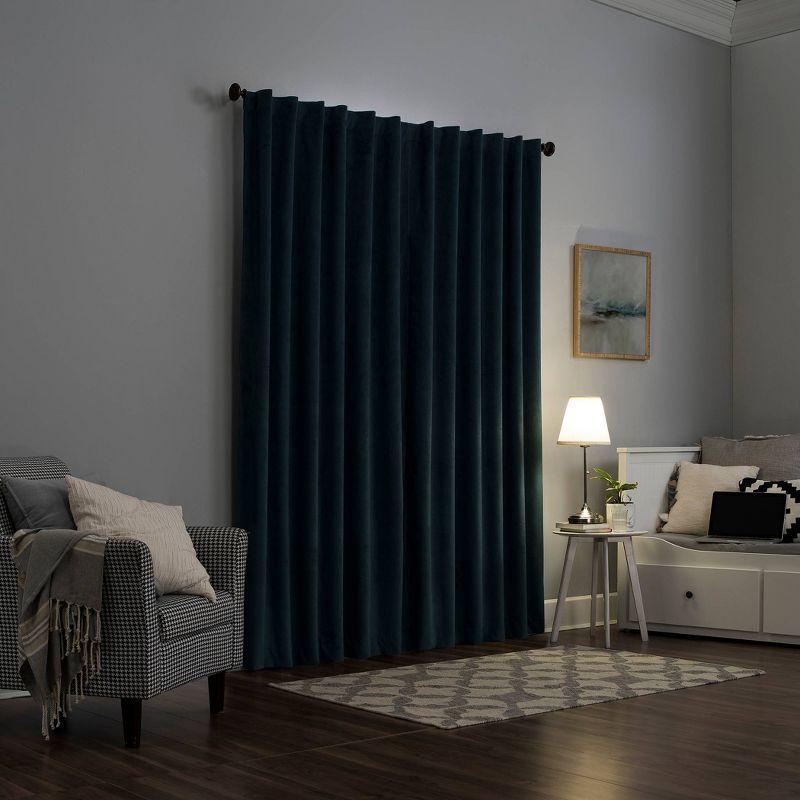 Velvet Noise Reducing Thermal Extreme 100% Blackout Back Tab Curtain Panel