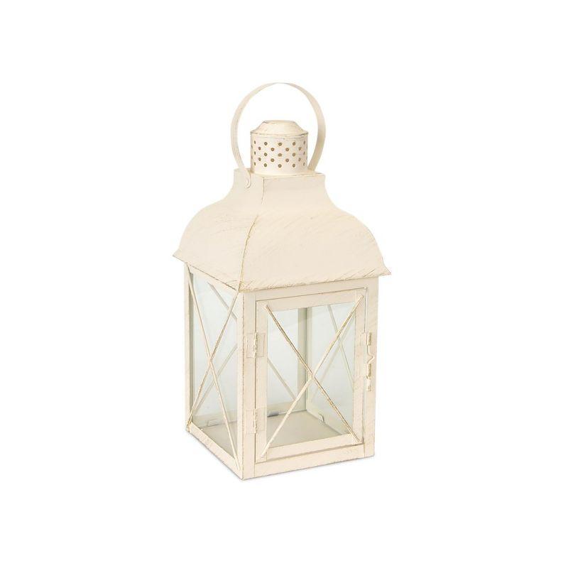 Melrose Ivory Metal Farmhouse Lantern (Set of 3)