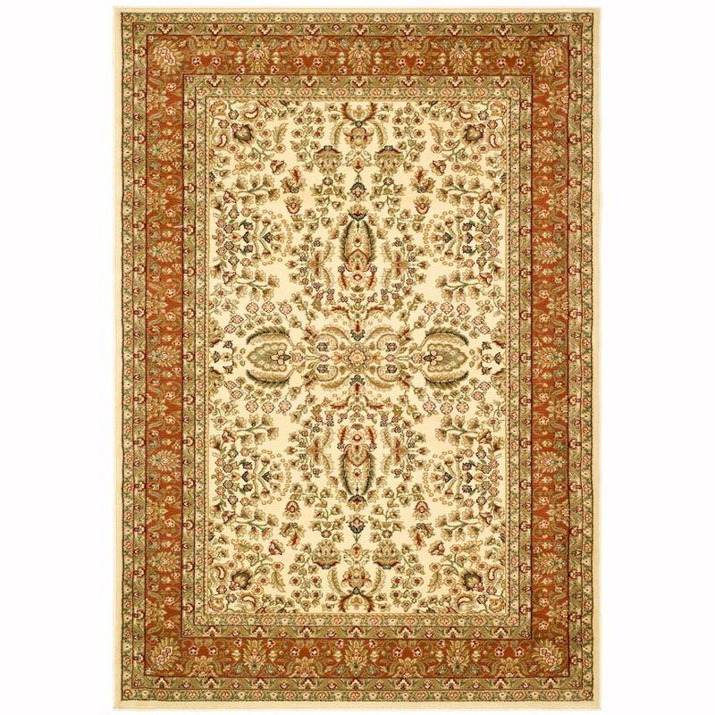 Lyndhurst LNH214 Power Loomed Area Rug - Ivory/Rust - 5'3"x7'6" - Safavieh.