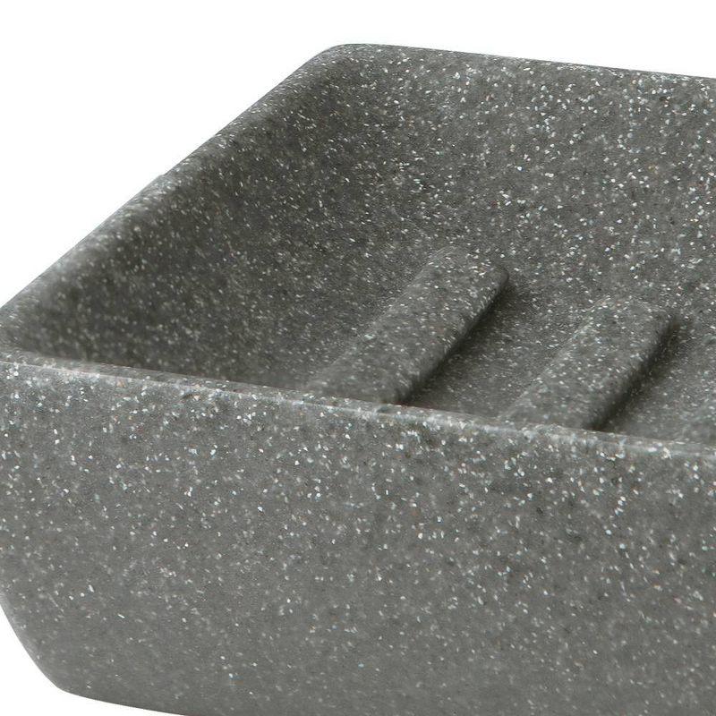 Allure Home Creations Charcoal Stone Soap Dish Gray: Resin Bathroom Soap Holder