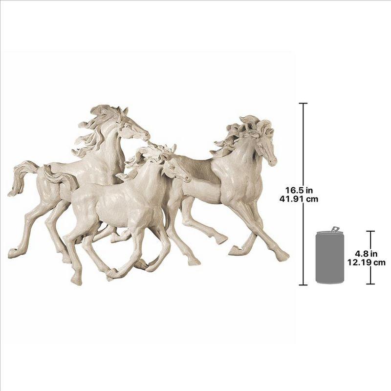 Ivory Resin Galloping Horse Wall Sculpture