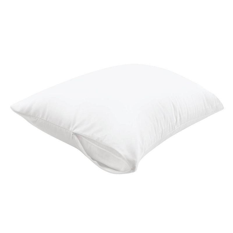 King Maximum Bed Bug and Allergy Protection Pillow Protector White - AllerEase: Hypoallergenic, Zippered, Moisture-Wicking Fabric