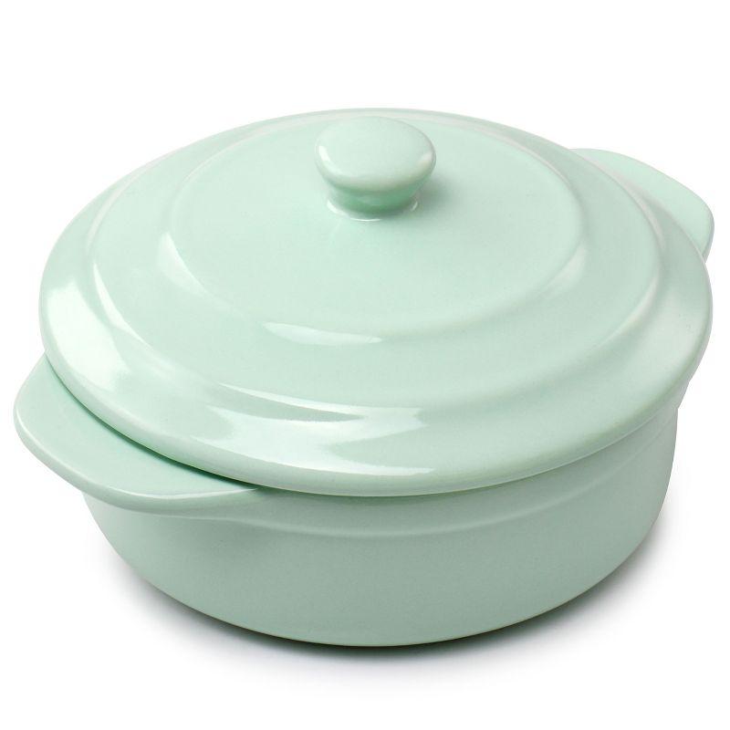 Mint Stoneware Round Mini Casserole with Lid