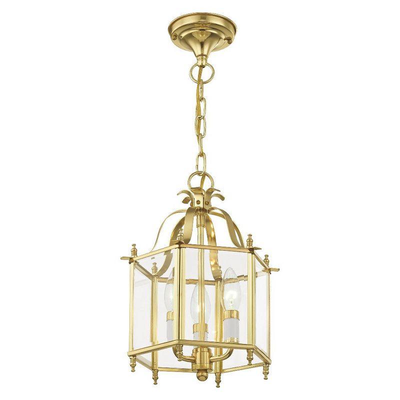 Elegant Brushed Nickel 3-Light Chandelier with Clear Beveled Glass