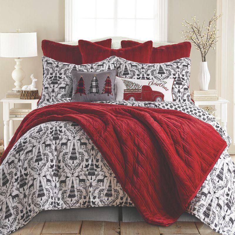 Red Faux Fur Reversible Full Quilt