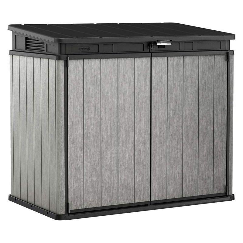 Gray Resin Outdoor Storage Shed with Double Doors