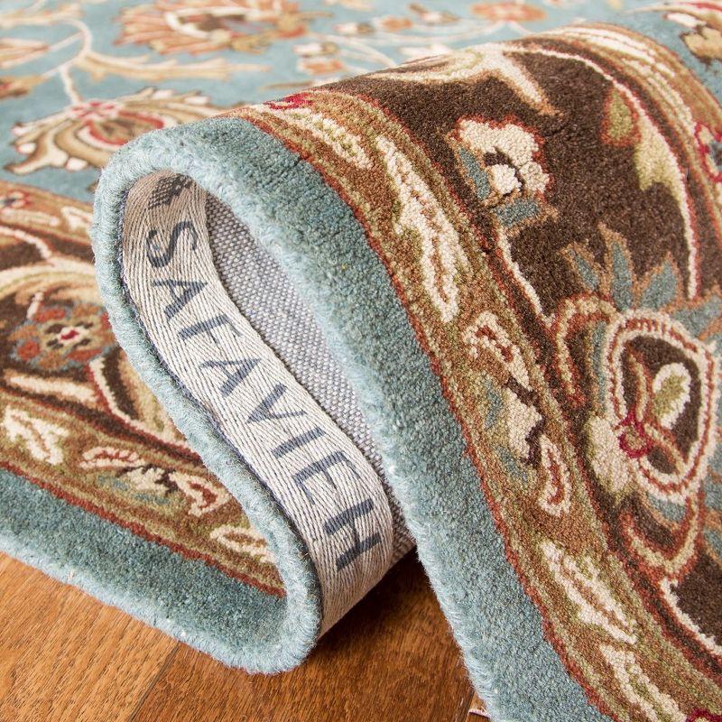 Elegant Heritage 27" Blue and Brown Hand-Tufted Wool Runner Rug