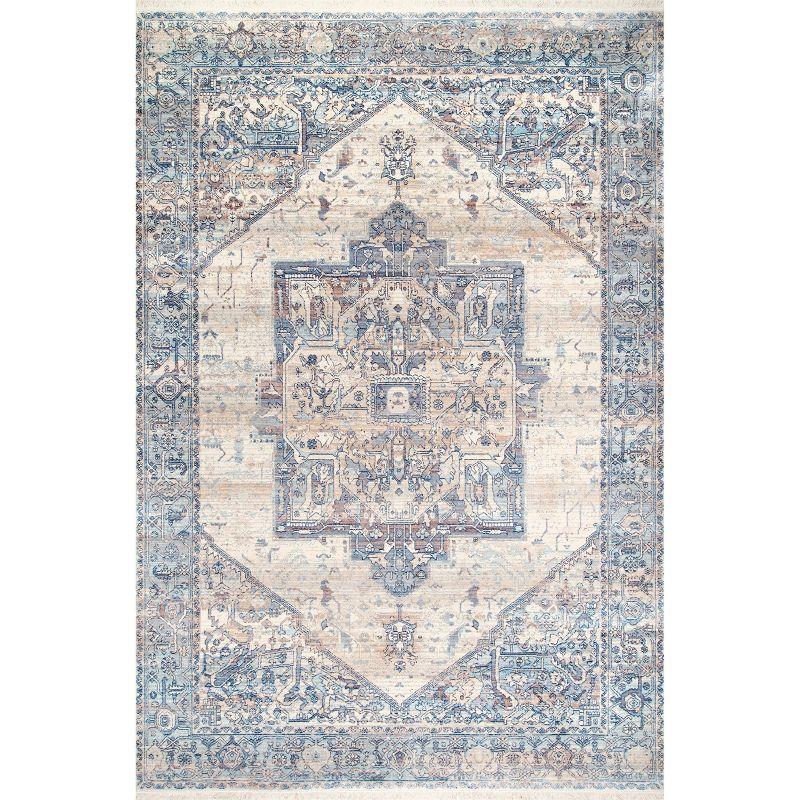 Nuloom Harriet Oriental/Persian 3x5 Accent Indoor Area Rug for Living Room Bedroom Dining Room Entryway Kitchen, Light Blue/Multicolor