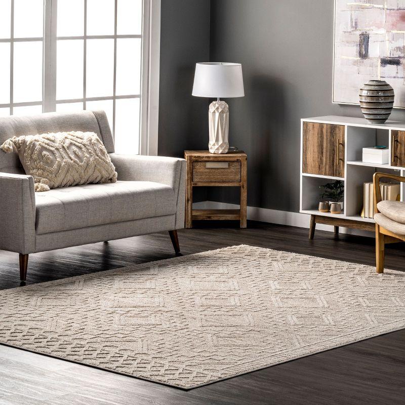 Nuloom Cameron Moroccan 8x10 Indoor Area Rug for Living Room Bedroom Dining Room Kitchen, Beige/Ivory