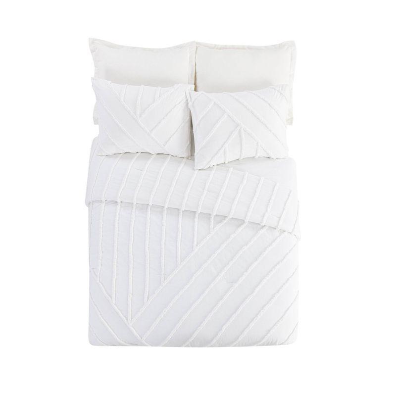 Laurel and Mayfair Cotton Ring Stitch Chevron / Zig Zag Comforter Set