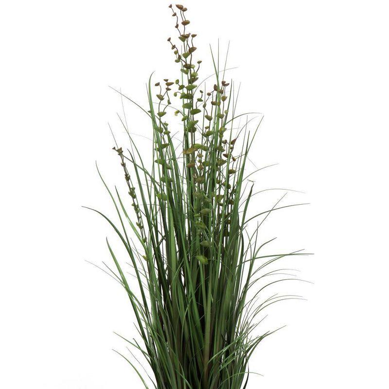 Artificial Eucalyptus Grass Potted (48") - Vickerman: Lifelike Indoor Faux Plant Decor, PVC Material, Round Black Plastic Pot