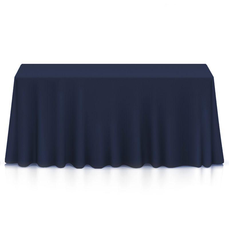 Lann's Linens Polyester Fabric Tablecloth for Wedding, Banquet, Restaurant - 90 x 156 Inch Rectangular - Navy Blue