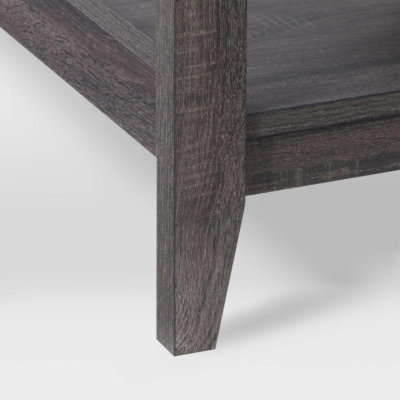 Hollywood Side Table with Shelf Dark Gray - CorLiving: Laminated MDF, Modern Design, Fixed Storage Shelf