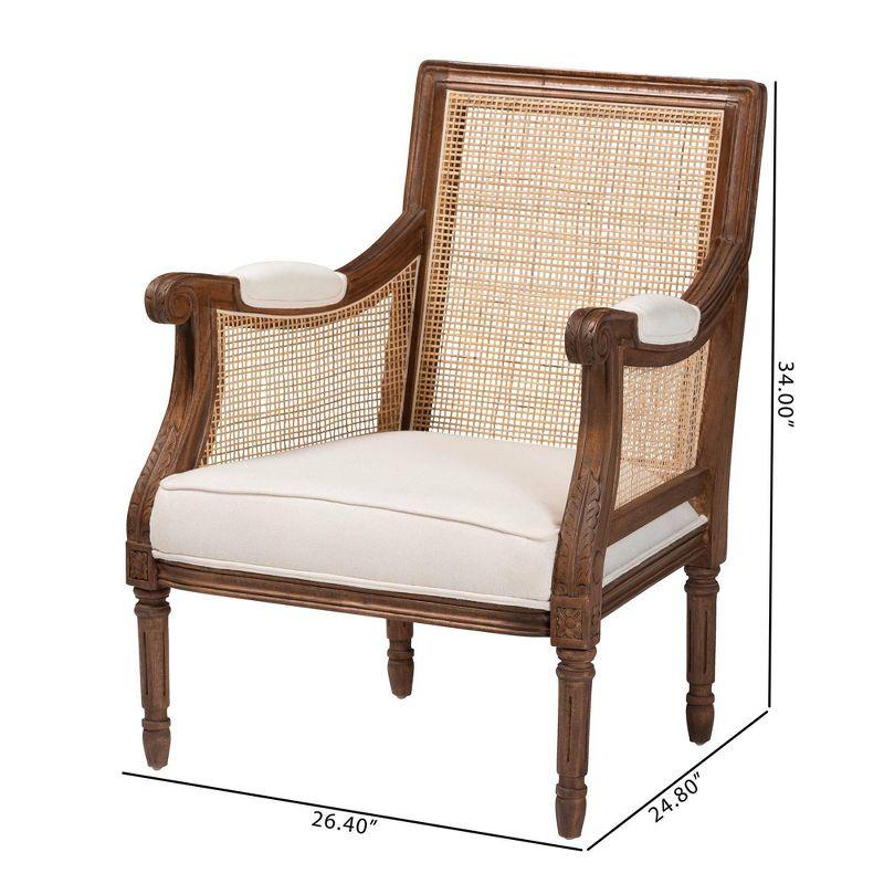 bali & pari Desmond Accent Chair: Traditional French Design, Foam Padded, Woven Back