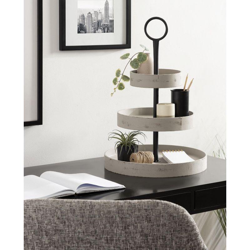 Kate and Laurel Woodmont Tray, 3 Tier, Gray