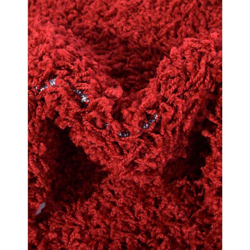 Unique Loom 4' 1 x 6' 1 Solid Shag Cherry Red Area Rug