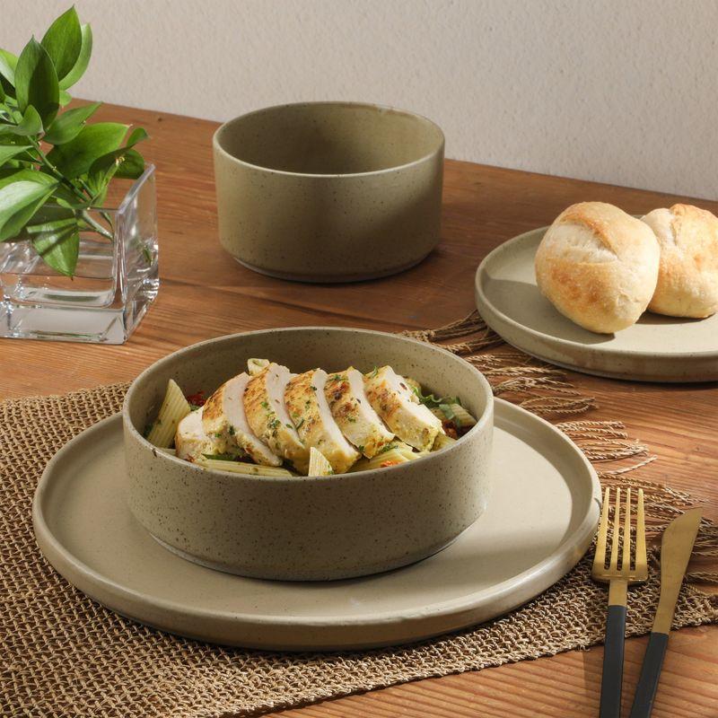 Gibson Elite Gibson Elite Tatum Premium Porcelain Matte Reactive Glaze 16 Piece (Service for 4) Plates and Bolws Stackable Dishes Ceramic Dinnerware